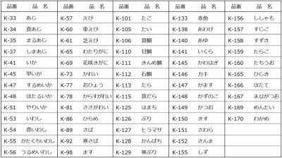 画像1: 送料無料・販促シール「海鮮名」28×28mm「1冊1,000枚」全58種