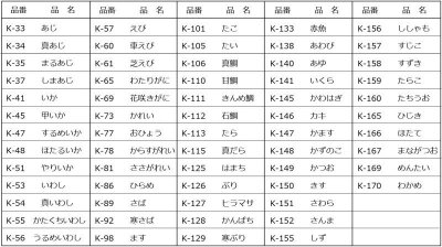 画像1: 送料無料・販促シール「海鮮名」28×28mm「1冊1,000枚」全58種