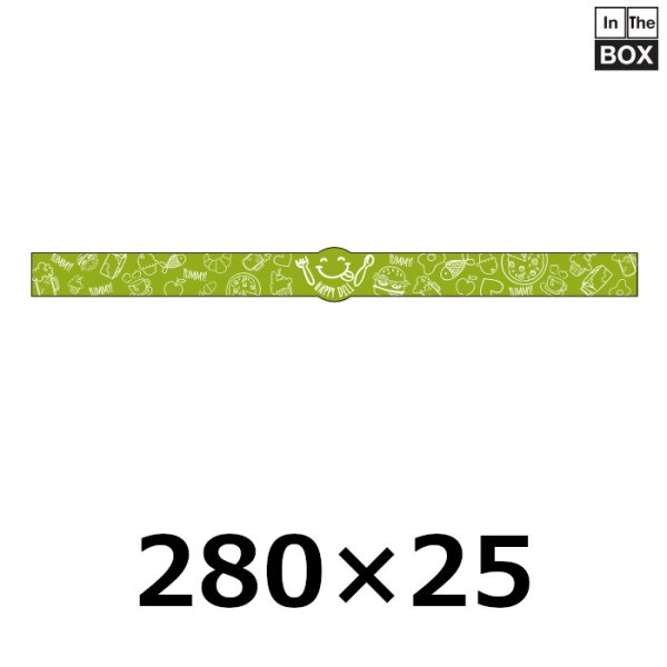 既製 販促シール「HAPPY DELI 緑」W280xH25mm「1冊200枚」