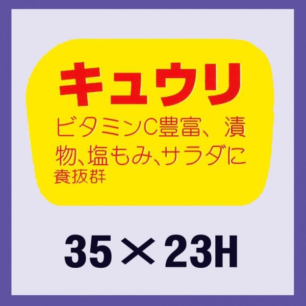 画像1: 送料無料・販促シール「キュウリ」35×23mm「1冊1,000枚」 (1)