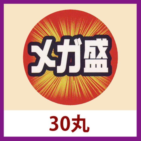 画像1: 送料無料・販促シール「メガ盛」30×30mm「1冊500枚」 (1)