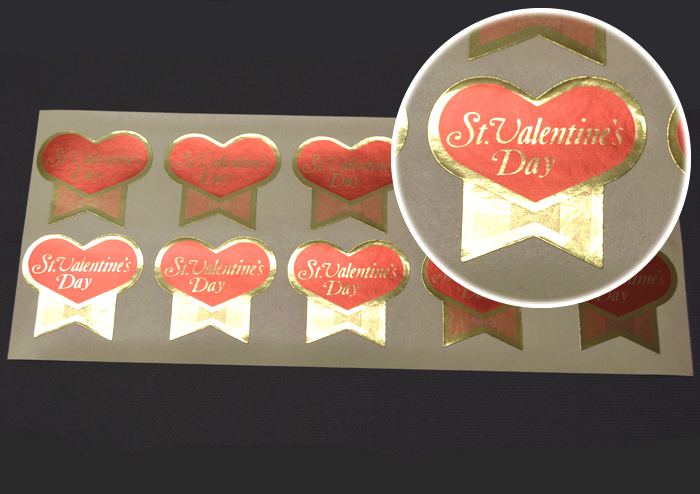 バレンタイン向け販促シール「St'Valentine'sDay」42×38mm「1冊500枚 