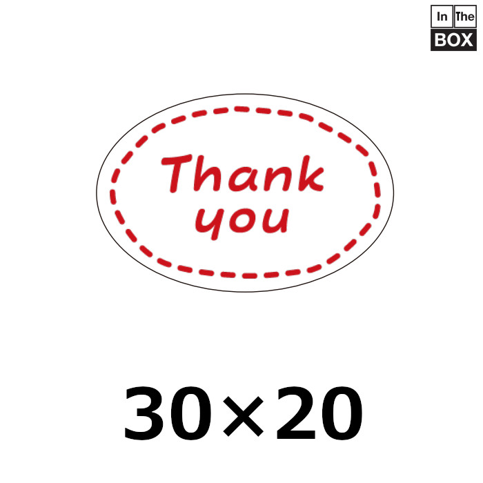 送料無料・販促シール「Thank you」30×20mm「1冊300枚」